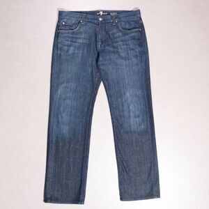 7 Seven For All Mankind Austyn Dark Wash Straight Leg Jeans Men's Size 36x33 USA